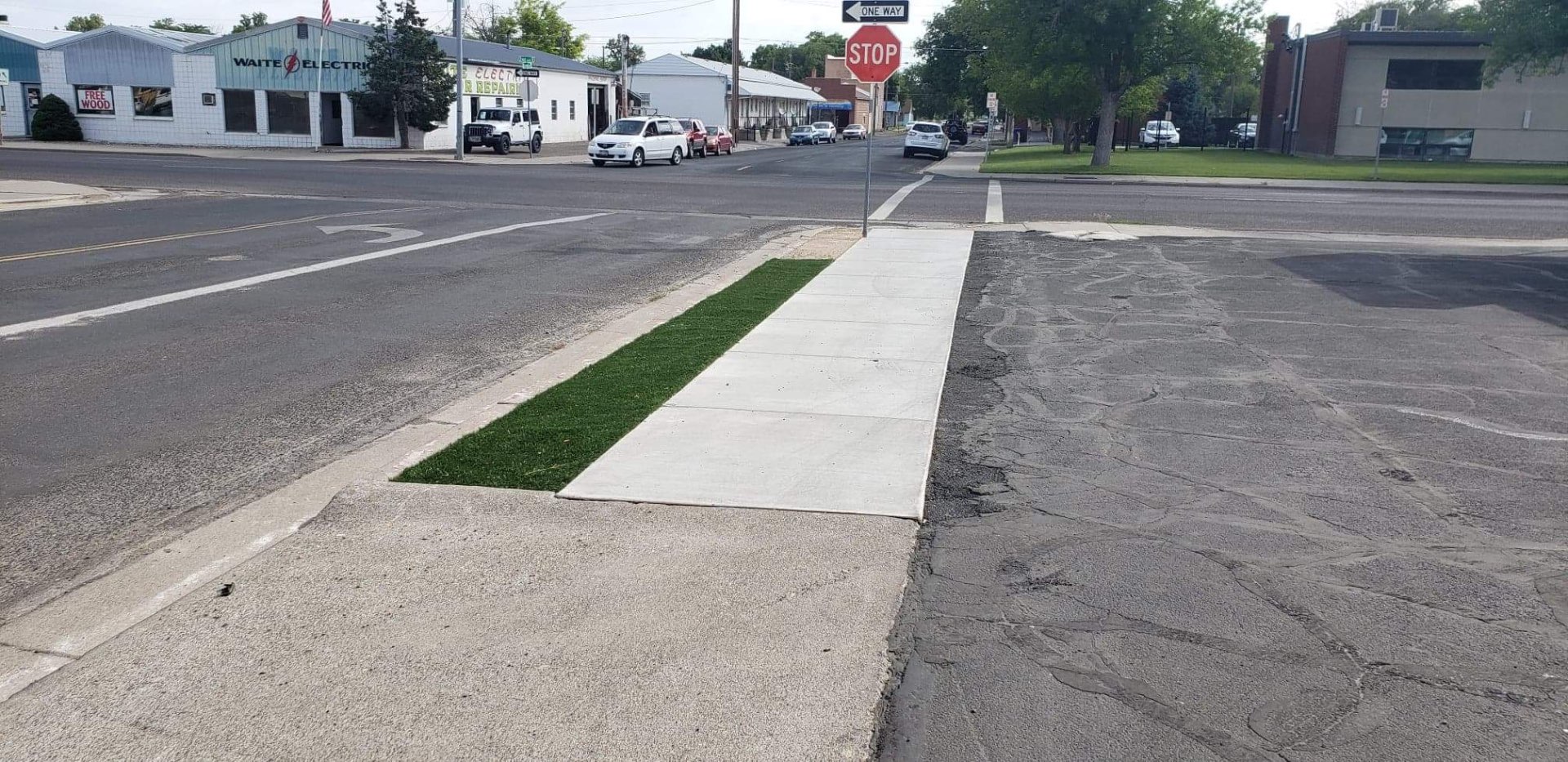 New concrete sidewalk in Kimberly